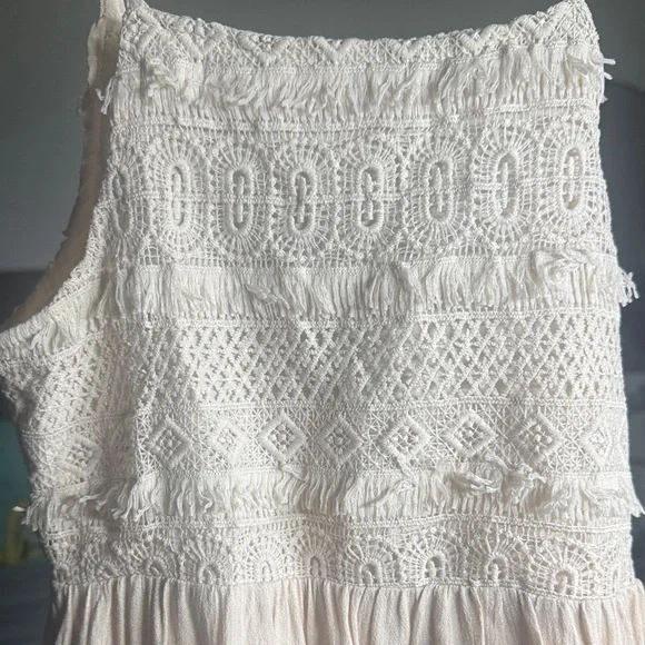 Charming Cream Ruffle Kids Dress - Picture 7 of 8